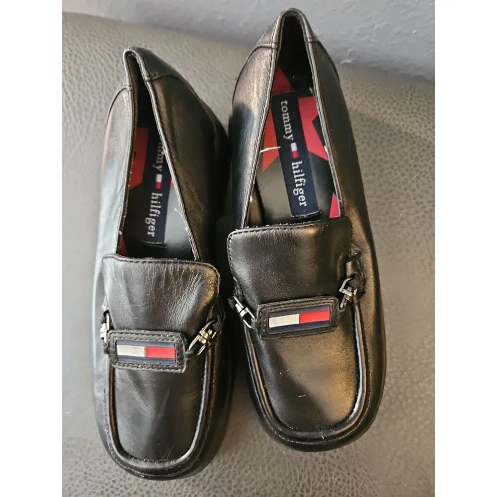 Tommy Hilfiger Dress Shoes youth size 12.5m Black‎ slip on dress shoes